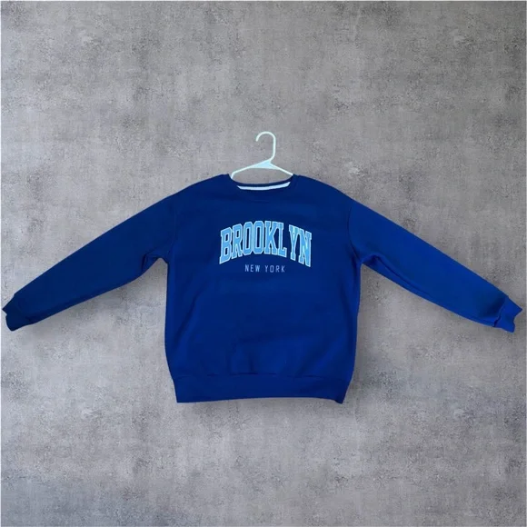 Men’s Blue Brooklyn New York Crew Neck Sweater - Picture 2 of 5